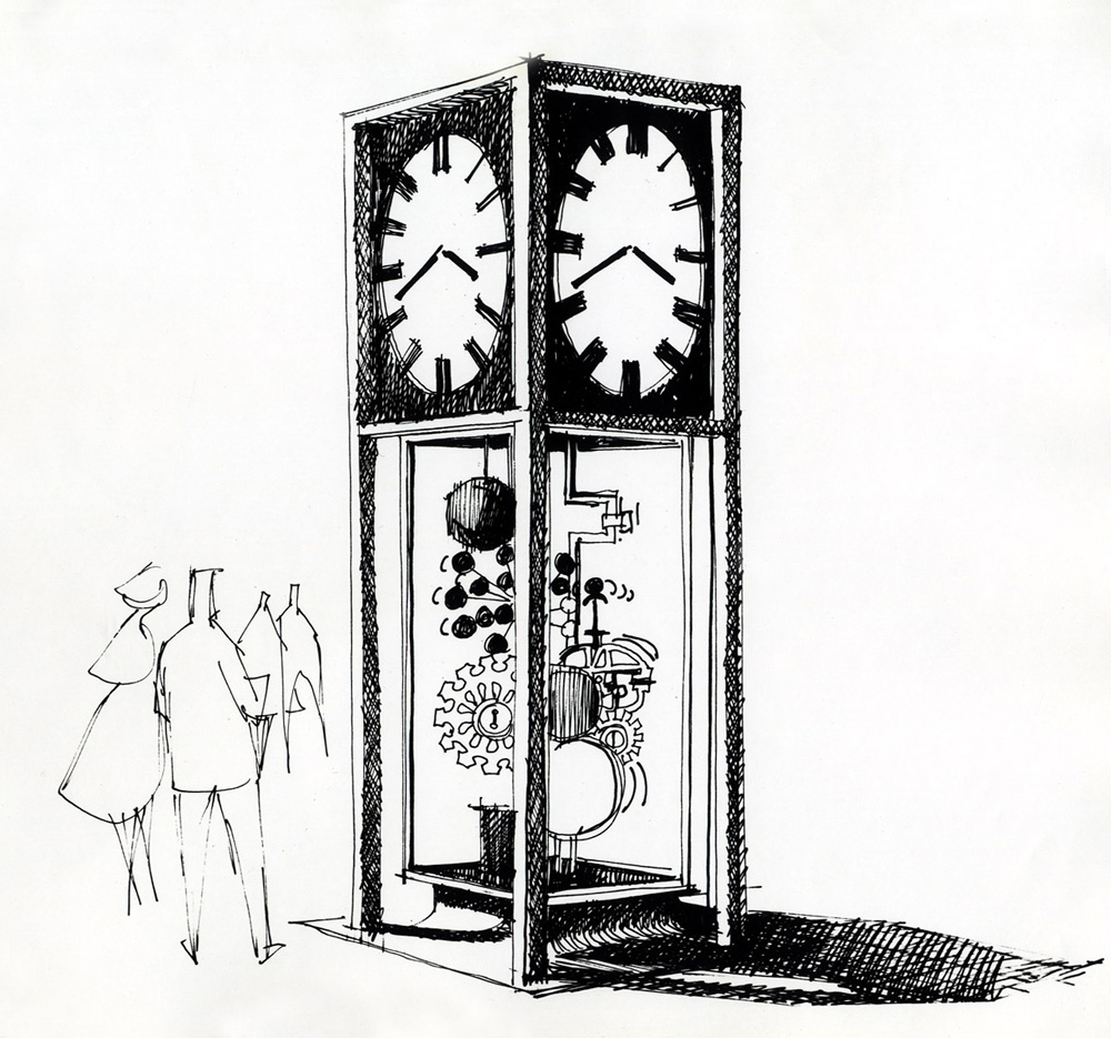 Proposal sketch for the Sculpture Clock