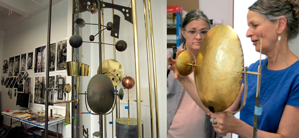 2 photos of clock in restoration